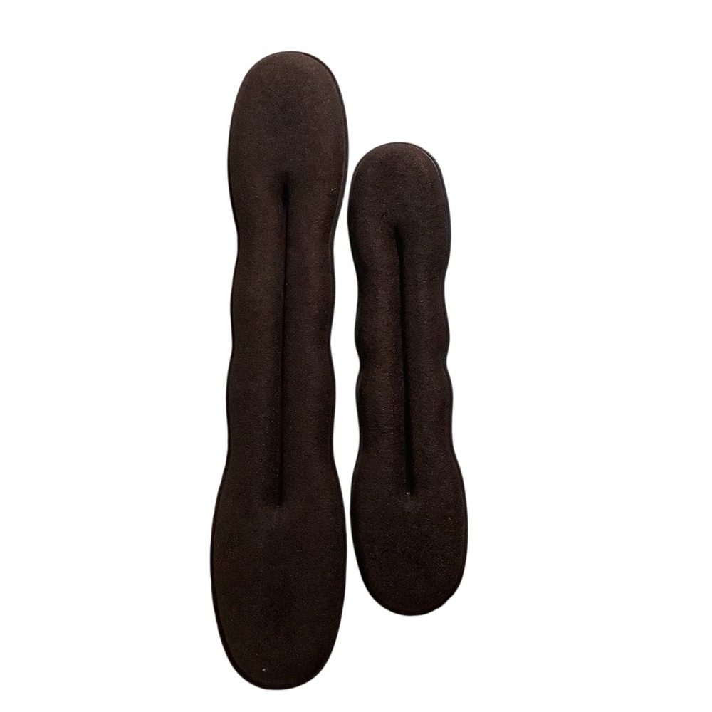 2 Pc Hair Styling Donut‎ Bun Maker Tool Brown For Women
